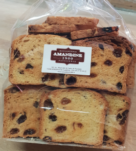 Biscottes aux raisins secs - 250g.